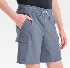 NWT All in Motion sz L 10/12 Dk Gray Boys Adventure Cargo Shorts Quick Dry zz49