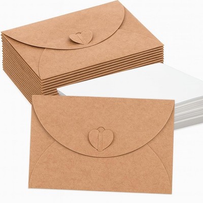60 Pcs Mini Envelopes with Blank Cards, Gift Card Envelopes,Mini Kraft Envelo...