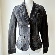 Kitit Denim Jacket Blazer Small Black Cowgirl...
