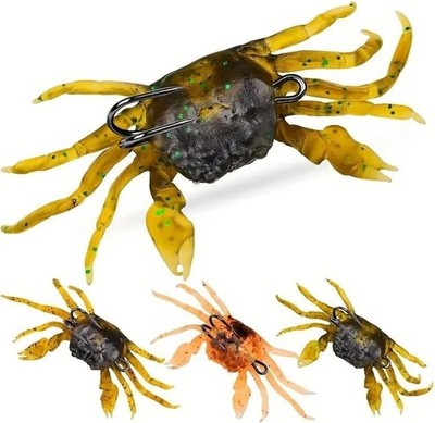 3Pcs Bionic Crab Octopus Silicone Soft Lure Hook Bass Catfish Saltwater