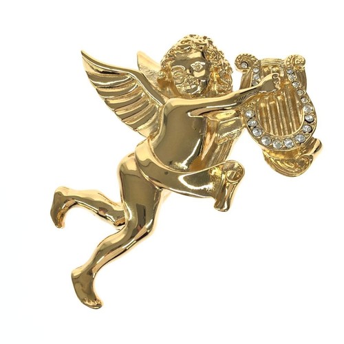 GIVENCHY Angel Brooch Rhinestone Large Vintage Jewelry