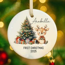 Baby's First Christmas Bauble Personalised 1st Xmas Tree Decor Gift Baby Girls