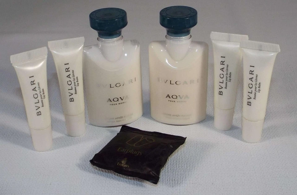 Para hombres BVLGARI Aqva Pour Homme After Shave & Lip Bálsamo EMIRATES Tapones para los oídos Lote 1.3 Foto 2 de 4