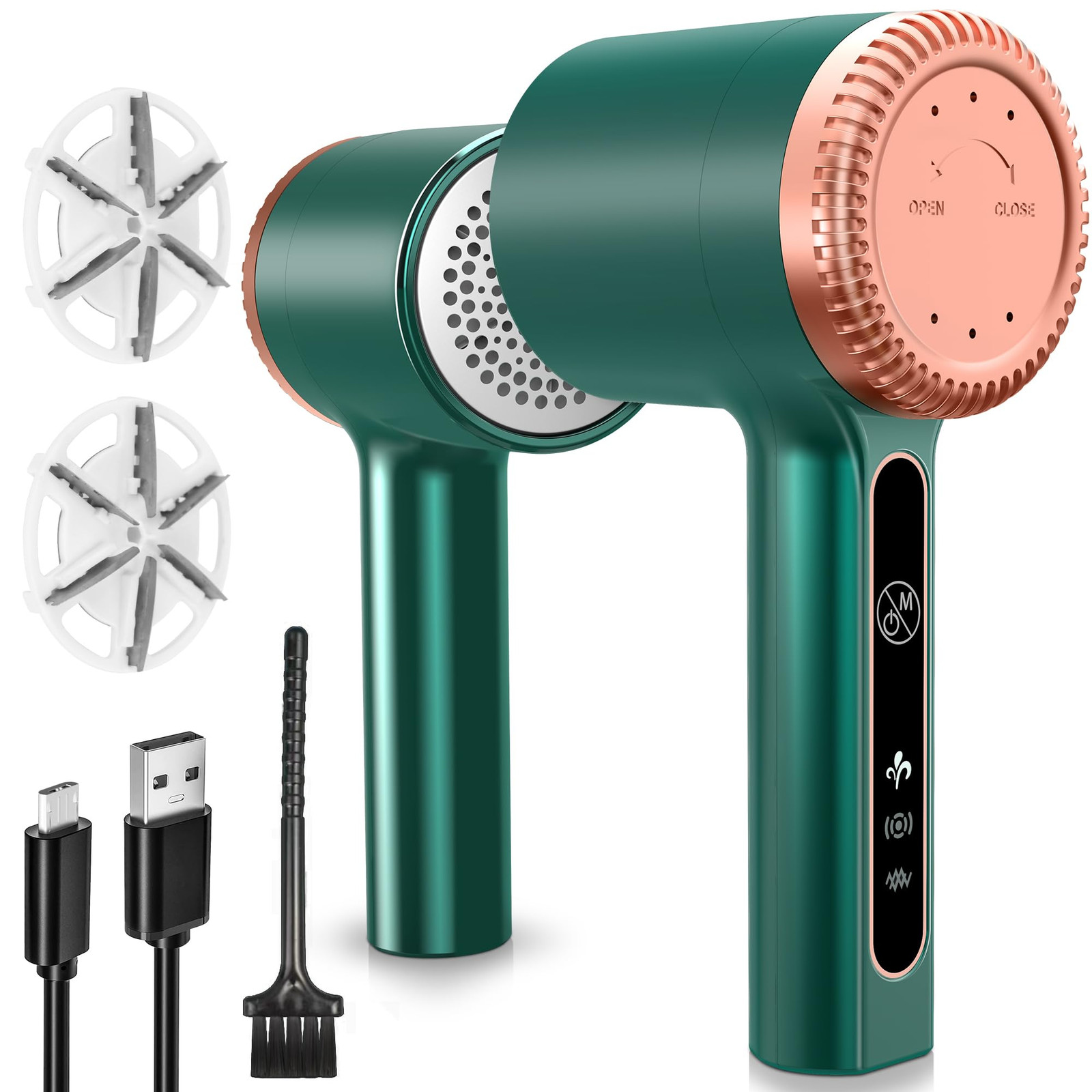 1200mAh Rechargeable Fabric Shaver Electric Lint Remover Portable Sweater green