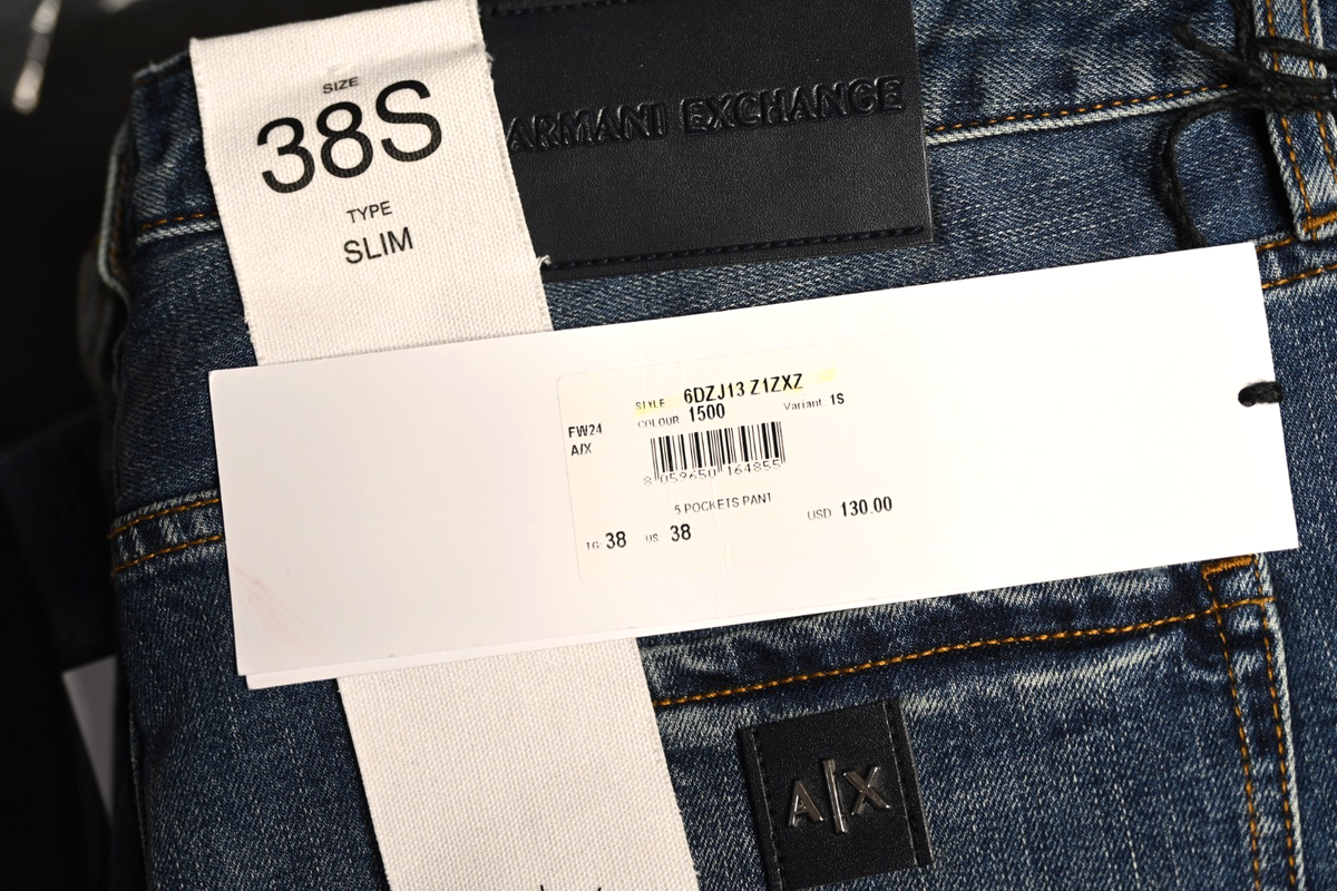ＤＦ Armani Exchange A|X J13 Slim Fit Jeans Dark Blue Stretch Denim 34R