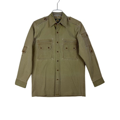 #ad Cabela’s Outdoor Gear Safari Utility Shirt Men’s M Olive Green Cotton Button Up $34.00