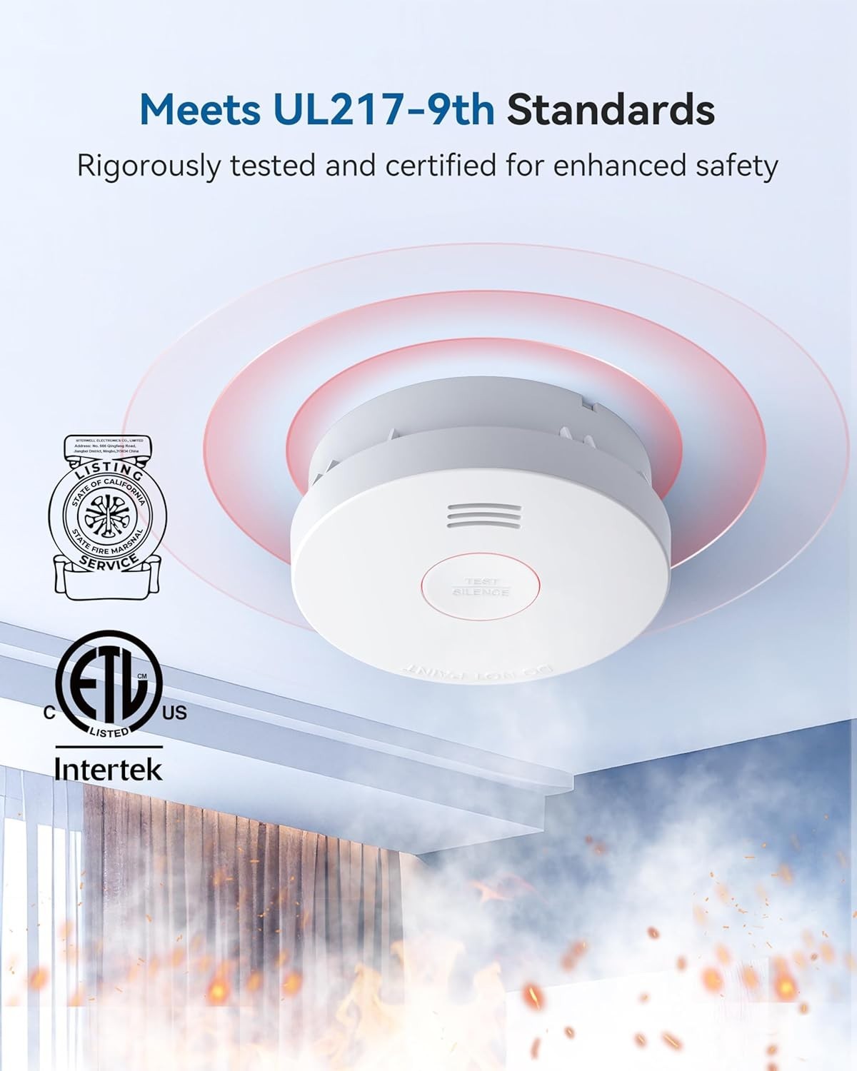 6 x NEW SITERWELL Smoke Detector 10-Year Smoke Alarm UL Listed Free Shipping