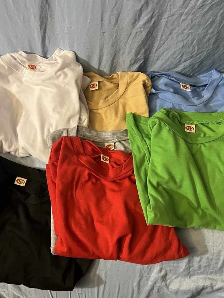 Lot Of 7 Gender Neutral Long Sleeve Toddler Kids Shirts - Mixed Colors - Image 3 of 3