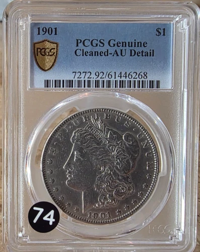 1901-P Morgan Silver Dollar PCGS-Graded/Gold Shield AU Detail Historic Free Ship