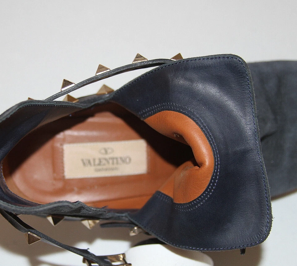  Valentino Garavani Rockstud Gamuza Medio Botines Talla 36 1/2 6.5 #DS Foto 4 de 4