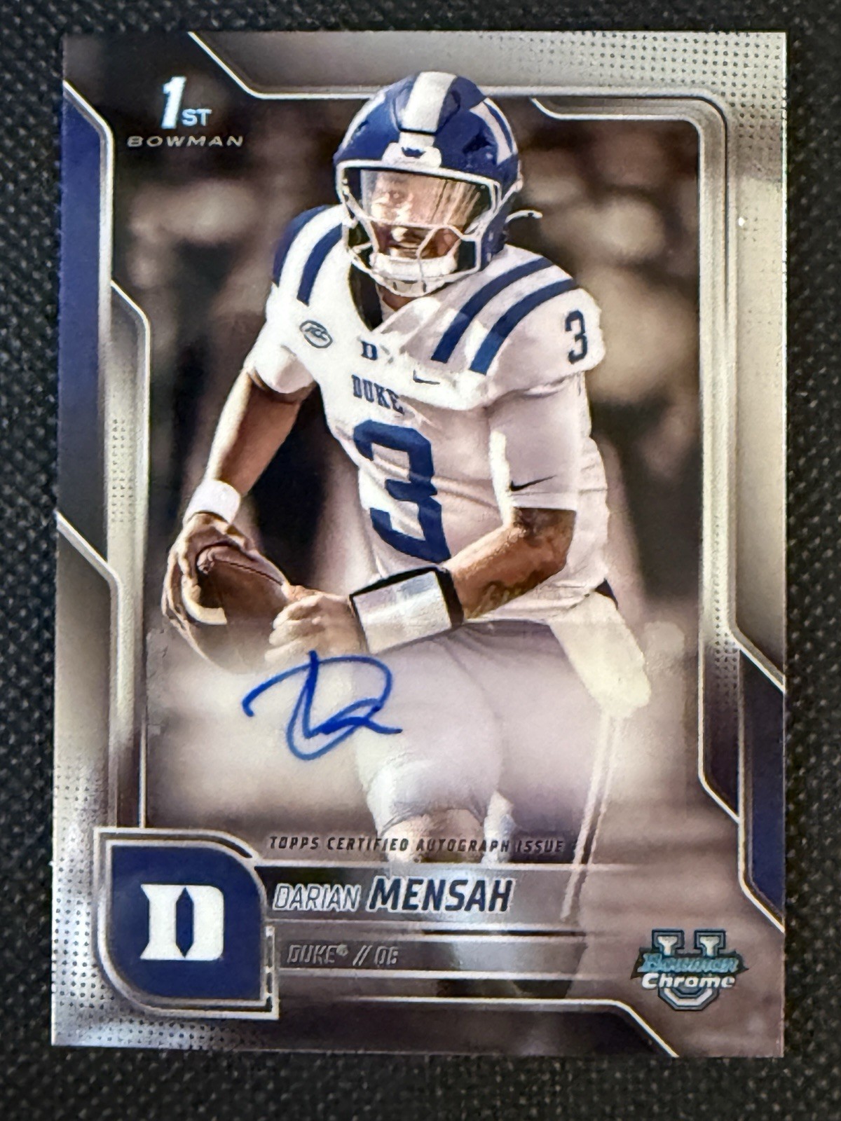 2025 Bowman U Chrome Darian Mensah 1st Bowman Base Rookie Auto #BCA-DM