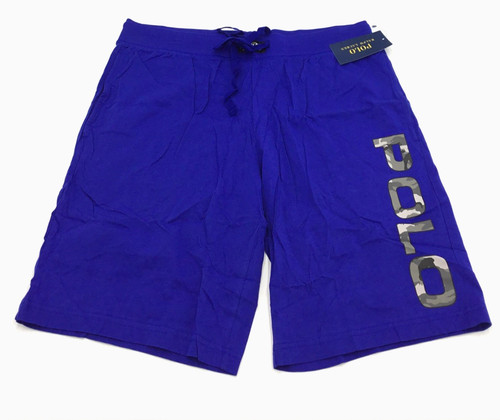 Polo Ralph Lauren Men's 10-Inch Cotton Logo Sleep Shorts, Royal Blue, Large