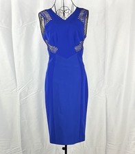 Karen Mullen Blue Beautiful Knee Length Sleeveless Dress Size Uk 10
