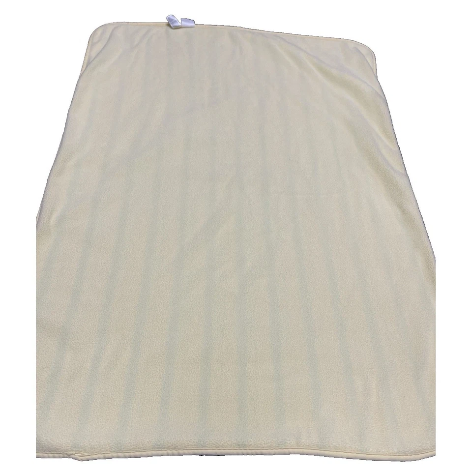 Винтажный Carter's в полоску флисовое одеяло Baby синий желтый белый зеленый двусторонний - Изображение 3 из 4