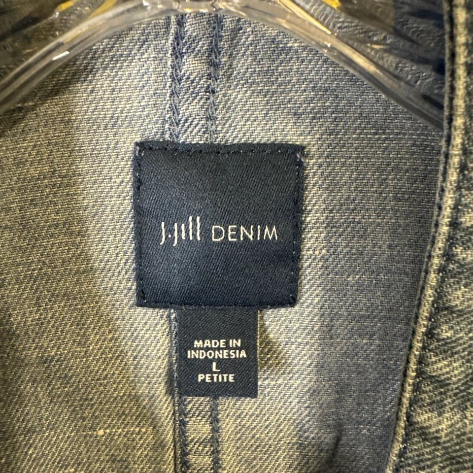 Jaqueta jeans J. Jill Petite grande feminina leve botão frontal - Imagem 2 de 4