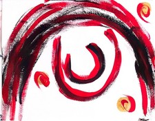 Original Bold  "Ease" 11 X 14"  Neo Abstract Acrylic Painting PAPER ART