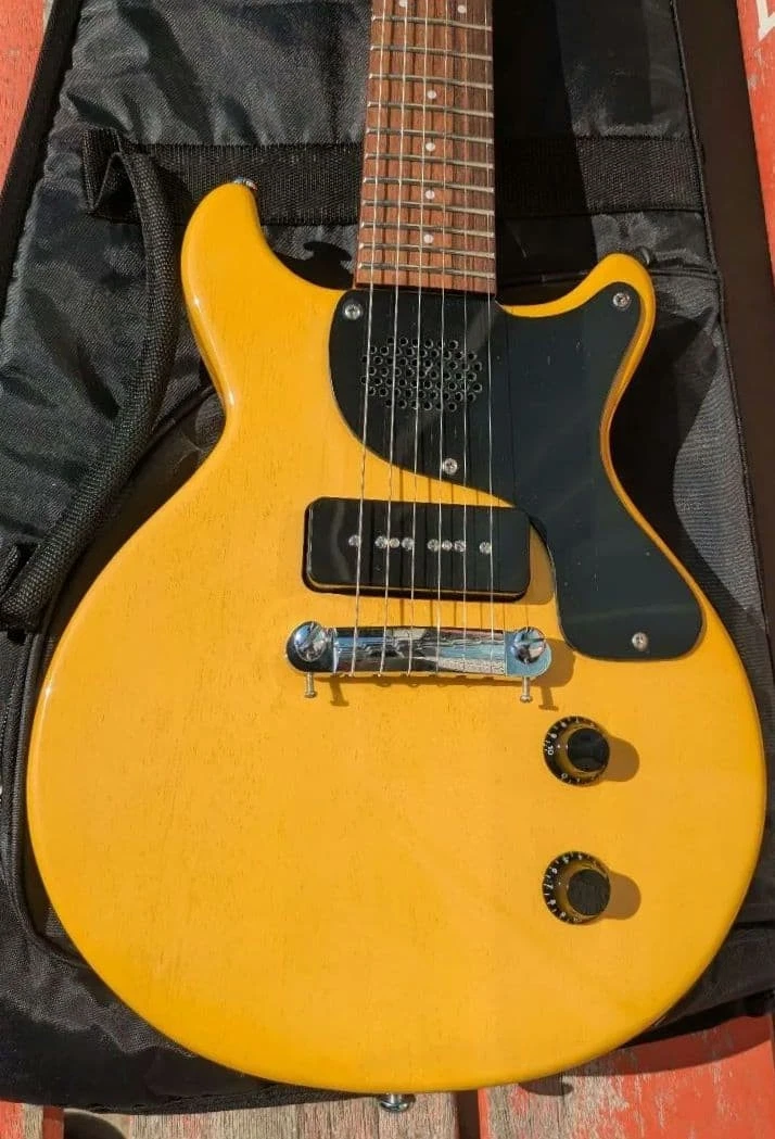 GrassRoots G-JR-MINI TV Yellow Mini Les Paul Junior Double Cutaway
