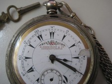 800 Silber K. Serkisoff & Co Constantinople Schlüsseltaschenuhr aus Sammlung