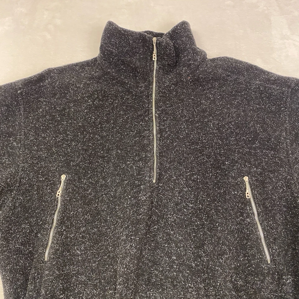 Vintage Bogner Sports Wool Blend Sweater Quarter-Zip Cinch Waist Embroidered - Image 4 of 4