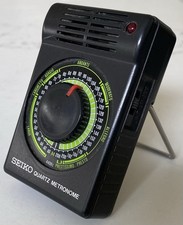 Vintage 1980s SEIKO Quartz Metronome SQM-300 Portable Analog Tempo Trainer
