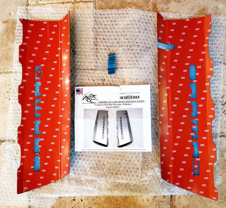 NUEVO JUEGO CAMARO DE CUBIERTAS PULIDAS PARA RIELES DE COMBUSTIBLE SS, 2016-2019 Camaro SS V8  Foto 3 de 4