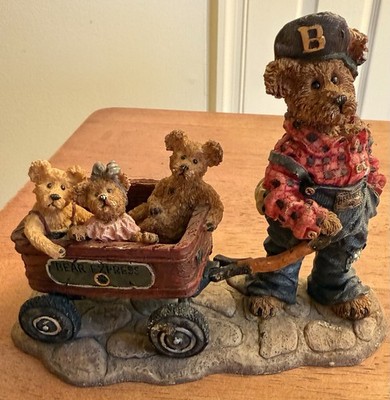 BOYDS BEAR & FRIENDS HUCK AND MANDY ZOE AND ZACK ROLLIN ALONG #227727 1999 VTG