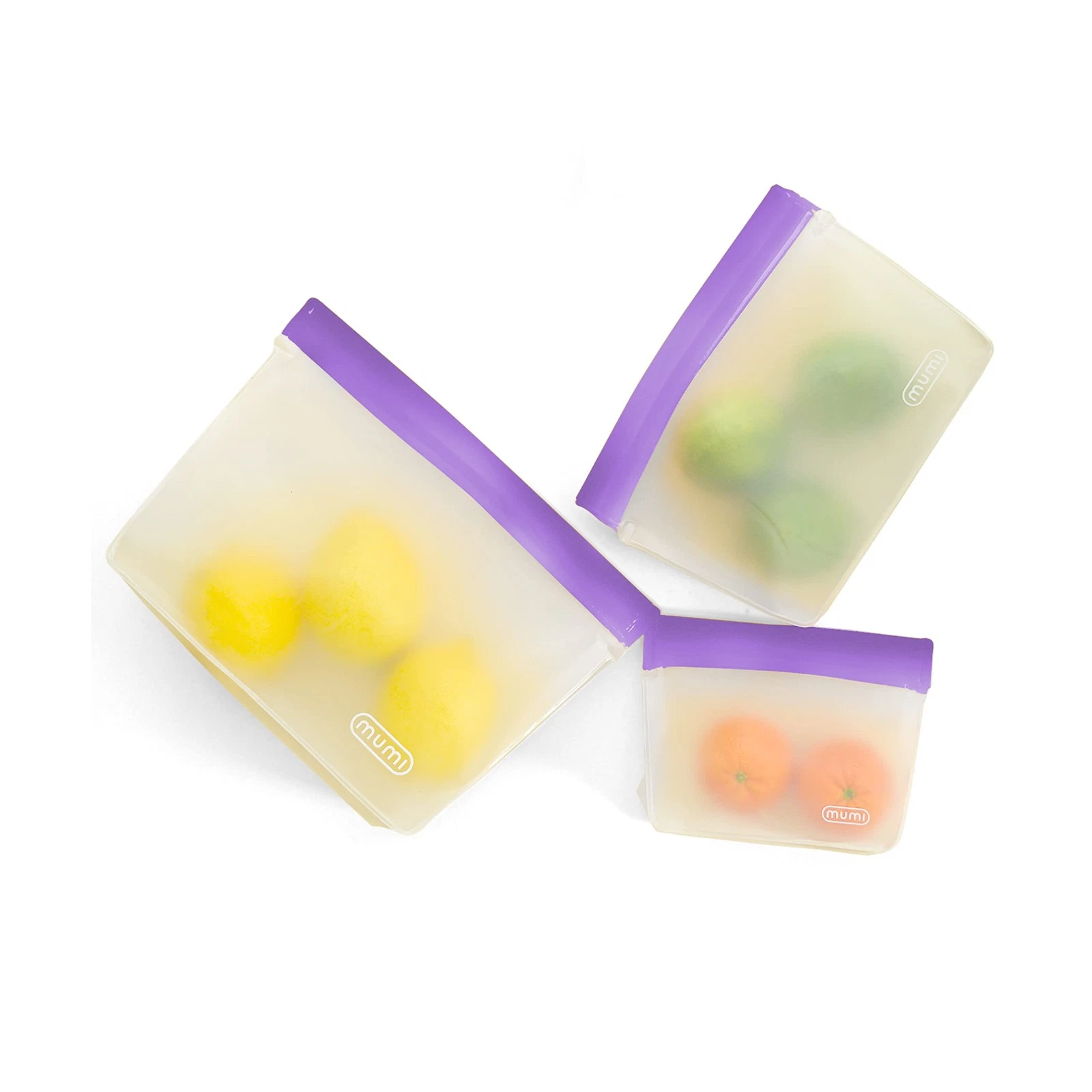 Piccolo Reusable Zip Up Bags – Set of 3 Silicone Resealable bag | Reusable Ba...
