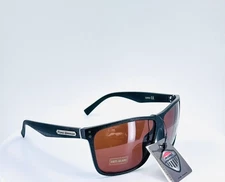 ROAD WARRIOR 8RW7282 BLACK Mens Classic Square Full Rim Sunglasses Amber Lens