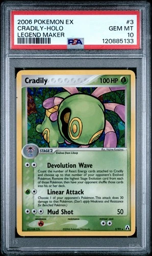 2006 POKEMON EX LEGEND MAKER #3 CRADILY-HOLO PSA 10
