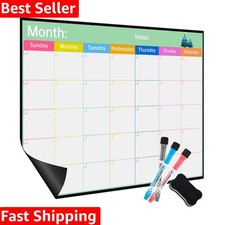 Magnetic Fridge Dry Erase Calendar, Large White Board Calendar for Refrigerat...