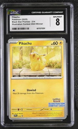 Pokémon TCG: 2025 Black Star Promos #214 Pikachu CGC 8