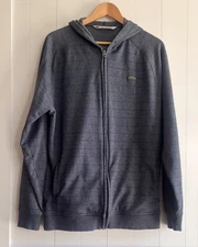 Travis Matthew Hoodie Jacket Adams Zip Golf Blue Stripe XL Oaktree National Logo