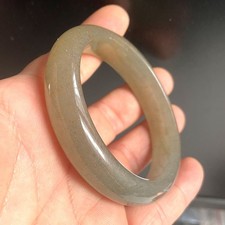 Certified smoke gray 58.5mm %100 Natural A Jade Hotan Jade Bangle Bracelet 2478