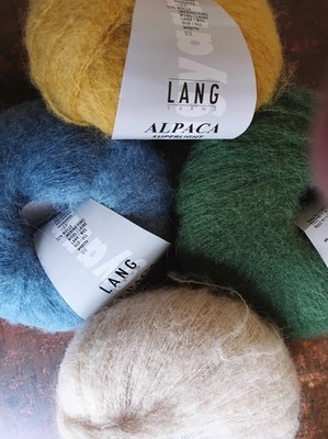 4 x  25g 'Alpaca Superlight'  Lang Yarns 4 FARBEN - Tuch stricken/häkeln