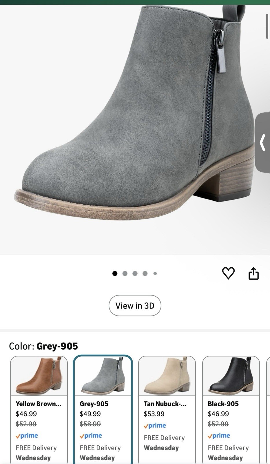 NWT Women’s Jeossy Gray Faux Leather Ankle Bootie Side Zipper Size 9.5