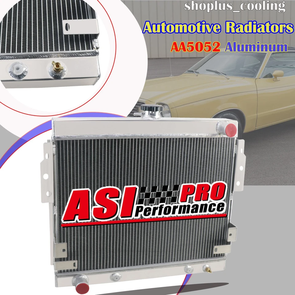 4 ROW Aluminum Radiator FOR 1975-1978,1977 Ford Mustang II 5.0L V8 Foto 2 de 4