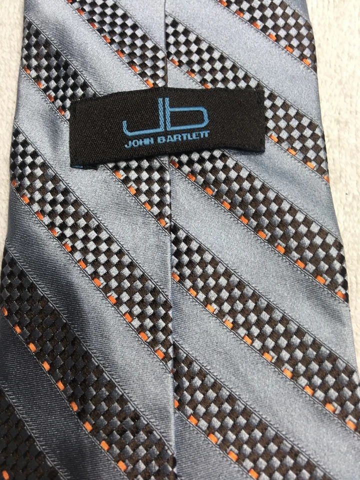 JOHN BARTLETT MENS TIE SKY BLUE WITH ORANGE AND BROWN 3.75 X 61 - Image 4 of 4