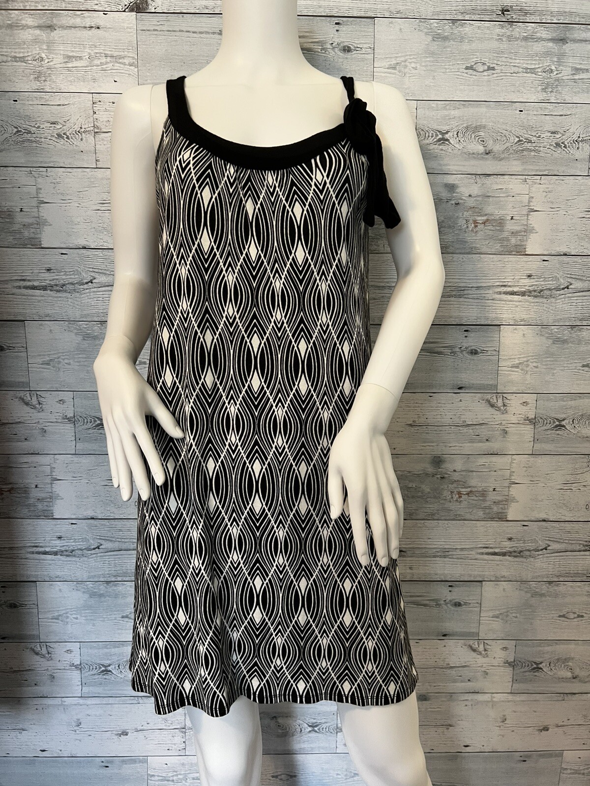 Ann Taylor Loft Petite SMALL Black n White Knee Length Sleeveless