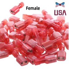 22-16AWG Red Female Spade Connector 1Nylon Electrical Crimps Terminal Connectors