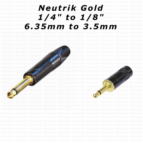 MOGAMI GOLD TS Patch Cable, 6.35mm (1/4") to 3.5mm (1/8"), Choose Your Options. - Picture 2 of 5