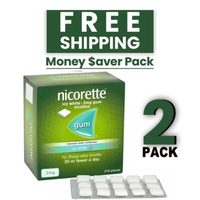 #ad Nicorette Gum Icy White 2mg 210 Pieces PACK OF 2 FREE SHIPPING $109.99