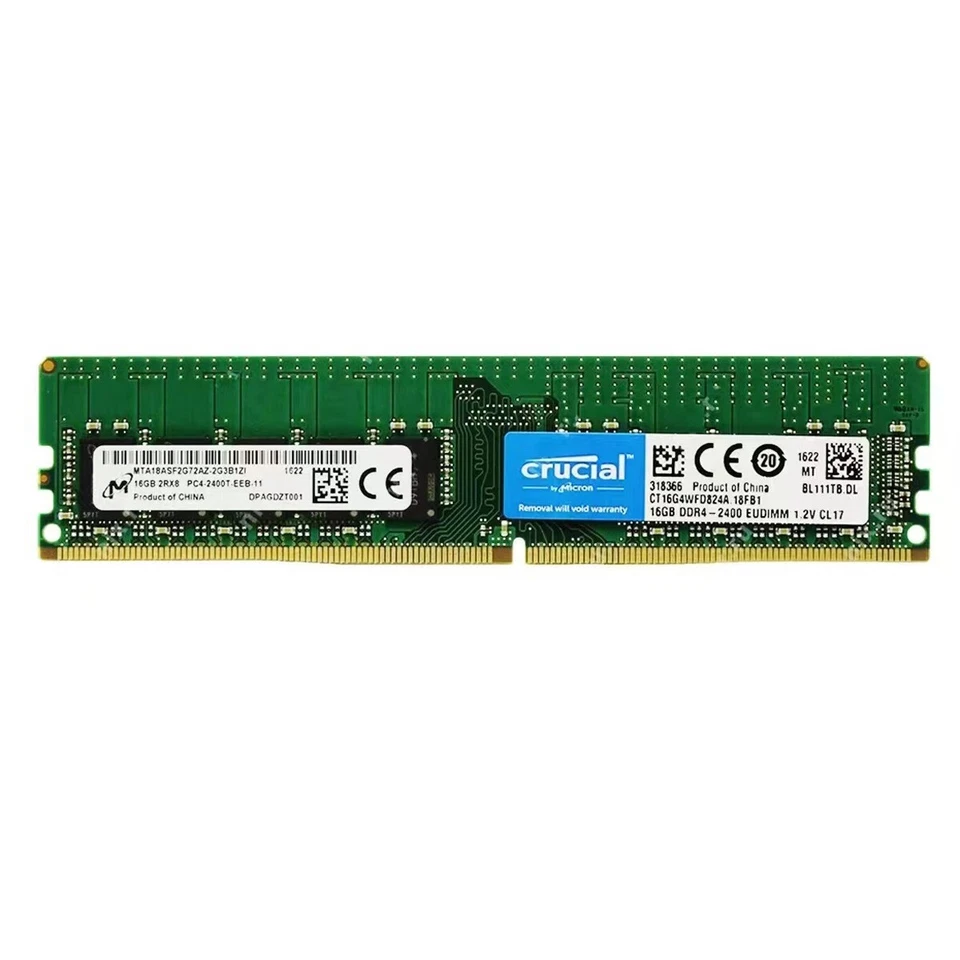 Crucial 64GB (4X16GB) DDR4 2400MHz PC4-19200 ECC UDIMM Memory Ram CT16G4WFD824A - Image 3 of 4