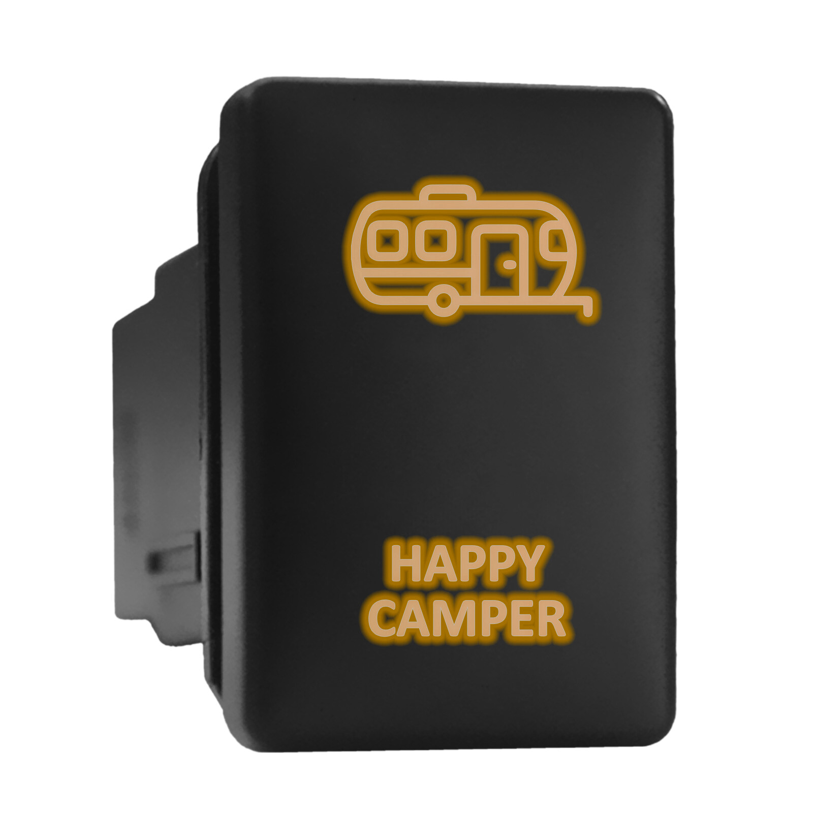 Happy Camper Orange LED Push Button Switch for Toyota 1.28x0.87in