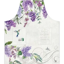 Michel Design Works Chef's Cotton Apron French Lilacs Purple Lavender Violet