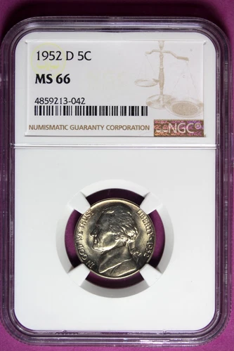 1952 D NGC MS66 Jefferson Nickel #B43704