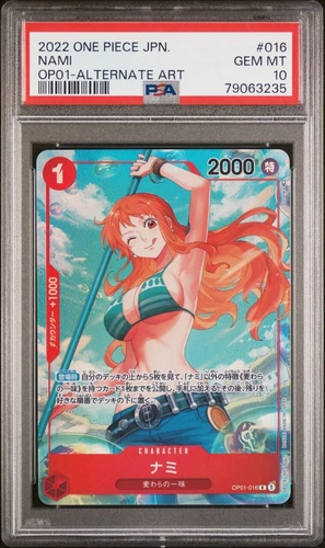 PSA 10 Nami OP01-016 R Parallel Alt Art Romance Dawn Japanese One Piece Card