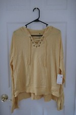 SO Yellow Tie Front Lounge Life Sweatshirt W/ Hood NWT Size: XL