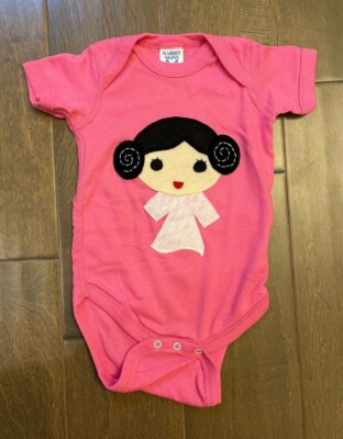 Mi Cielo Kids Felt Dark Pink Leia Star Wars Bodysuit 18m NWOT