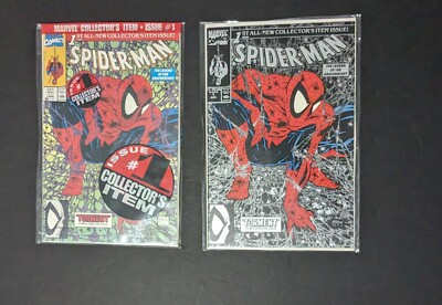 Spider-Man #1 -  Unopened Polybag & Black / Silver (2nd Print) - Marvel Comics