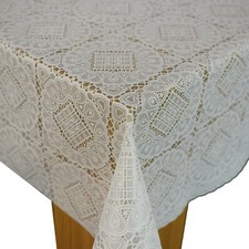 Angel Lace White PVC Vinyl Wipe Clean Oilcloth Tablecloth